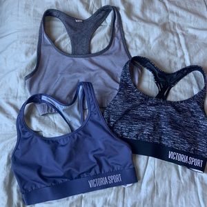 Victoria Secret and Reebox Athleisure 3 Athletic Sports Bras Size Small